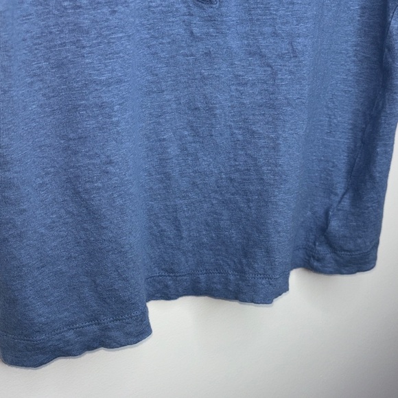 Joie Blue 100% Linen Sleeveless Henley Tank Top - Picture 8 of 12